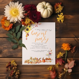 Herbsternte Erntedank Abendessen Party Einladung