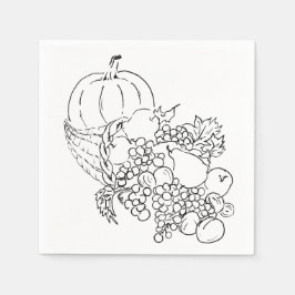 Herbsternte Erntedank Illustration Serviette