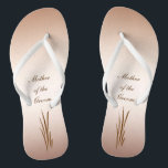 Herbsternte Hochzeit Mutter des Grooms Flip Flops<br><div class="desc">Die Herbsternte ist das Thema dieser eleganten Mother of the Groom Flip Flops,  die Korn auf einem bronzenen Hintergrund. Alle Texte können für Ihren besondere Anlass angepasst werden.</div>