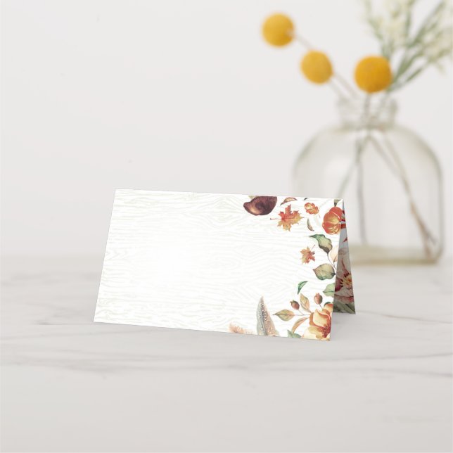 Herbsternte Hochzeit von Treasures Platzkarte (Vorderseite)