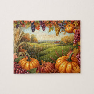 Herbsternte Kürbis Trauben Farm Landschaft