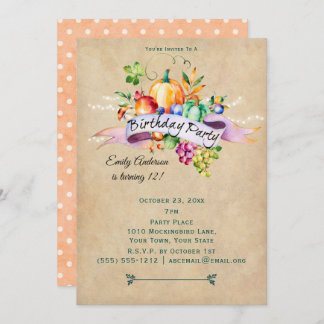 Herbsternte Lichter Geburtstag Einladung