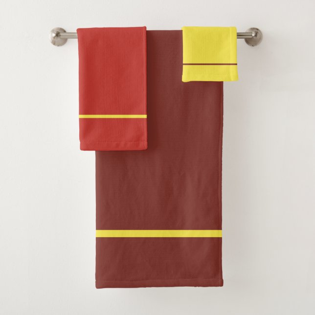 Herbsternte Mais Rot-Gelb-Brown Streifen Badhandtuch Set (Insitu)