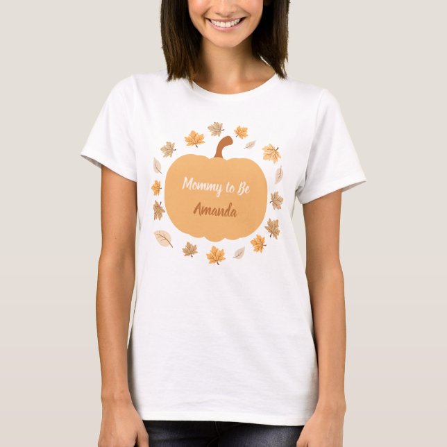 Herbsternte Mommy zum Individuelle Name T-Shirt (Vorderseite)