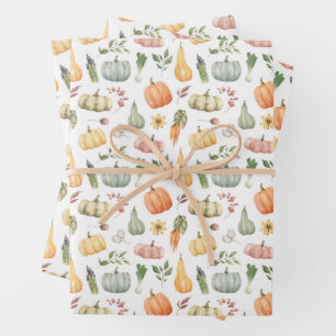 Herbsternte Muster Geschenkpapier Set