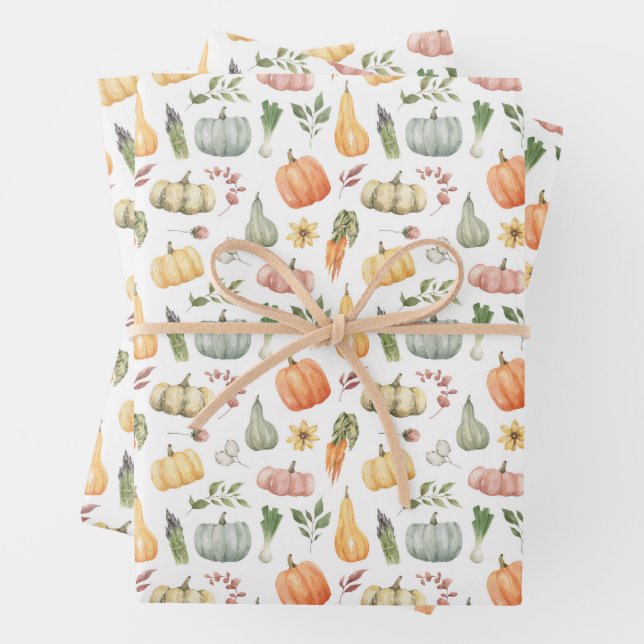 Herbsternte Muster Geschenkpapier Set (Beispiel)