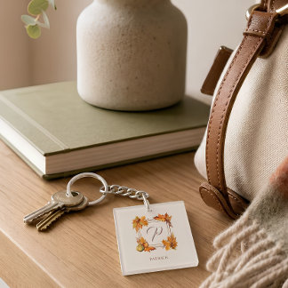 Herbsternte Personalisiertes Monogramm Schlüsselanhänger