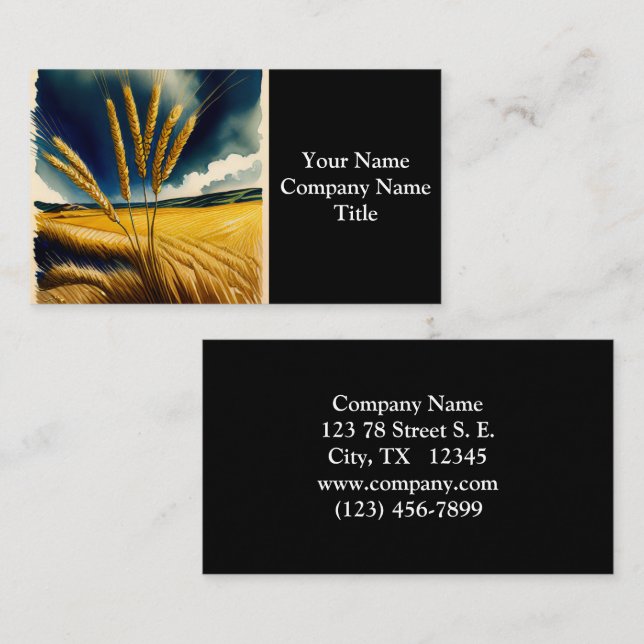 Herbsternte Prärie Gold Business Card Visitenkarte (Vorne/Hinten)