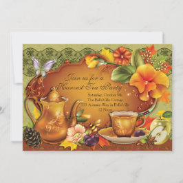 Herbsternte Tee-Party Einladung