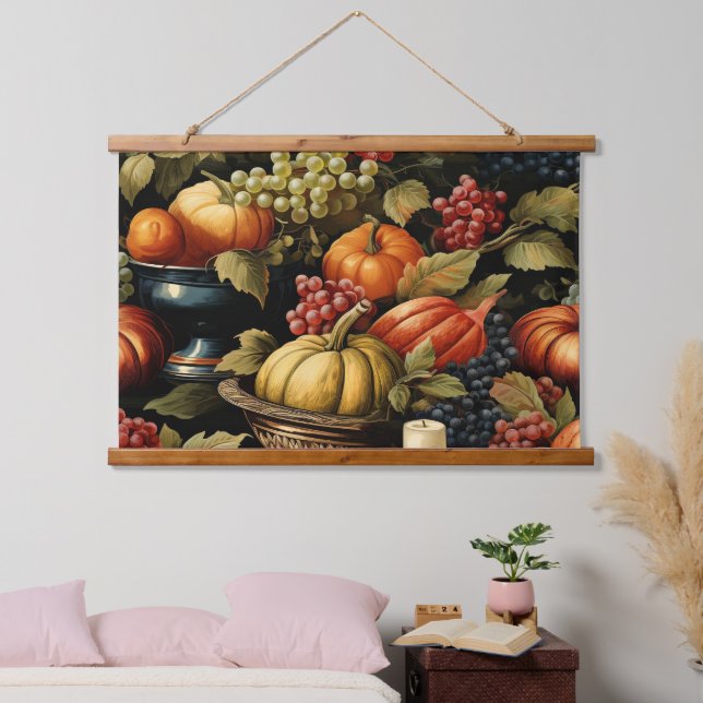 Herbsternte Wandteppich Mit Holzrahmen (Schlafzimmer)