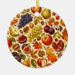 Herbsternte Wasserfarbenmuster  Keramik Ornament