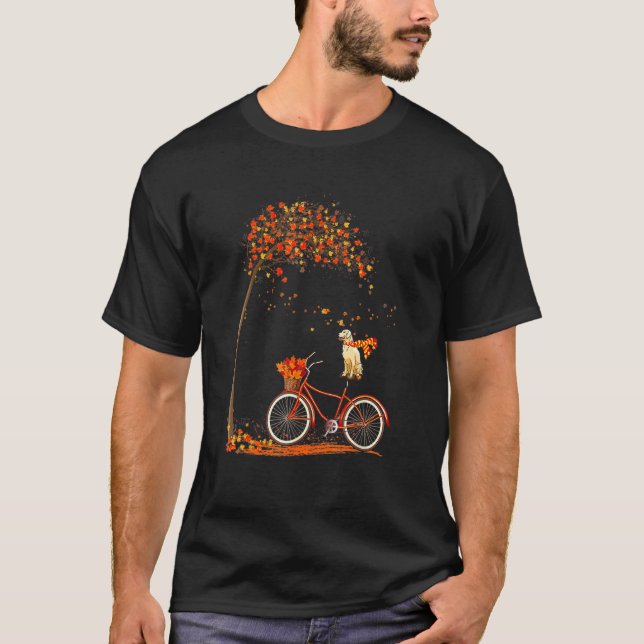 Herbstfahrradrennen Golden Retriever T-Shirt (Vorderseite)