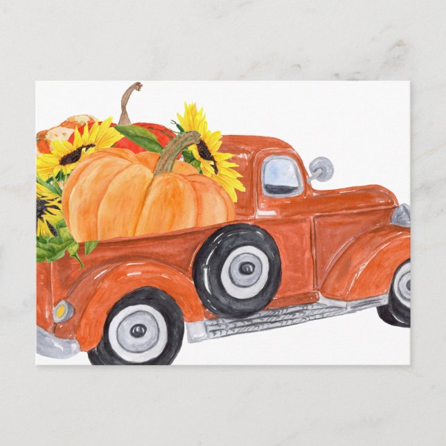 Herbstfahrzeug 1 postkarte (Vorderseite)