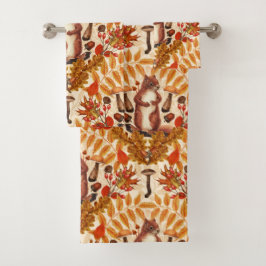 Herbstfalke auf Weiß Badhandtuch Set