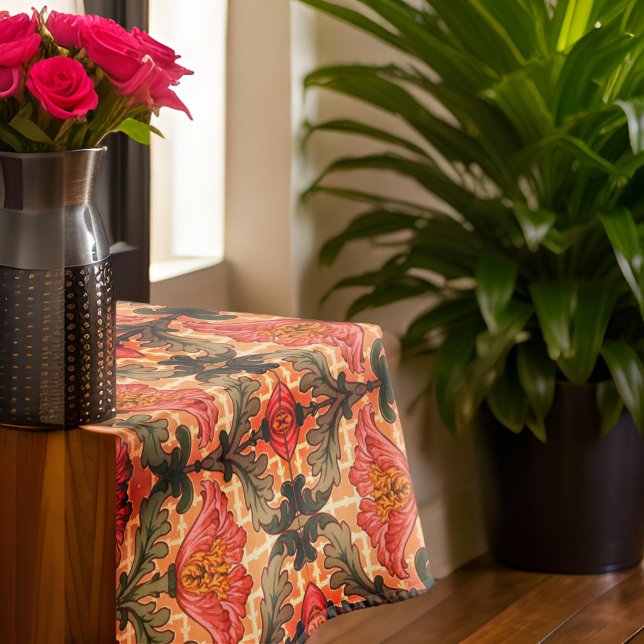 Herbstfall Art Nouveau Floral Orange Green Tischdecke (Von Creator hochgeladen)