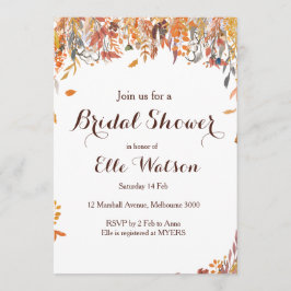 Herbstfall Blumenchic Brautdusche Einladung