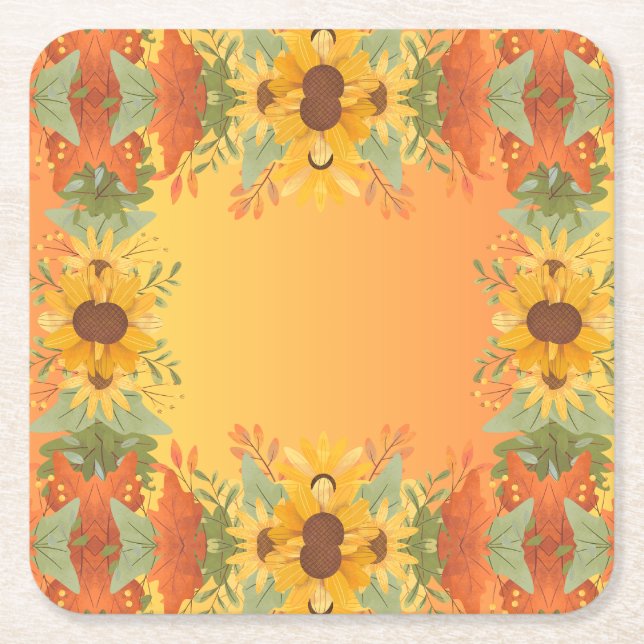 Herbstfall Erntedank Harvest Blume Rechteckiger Pappuntersetzer (Vorderseite)