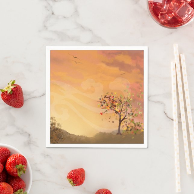 Herbstfall Erntedank Scene Paper Napkins Serviette (Beispiel)