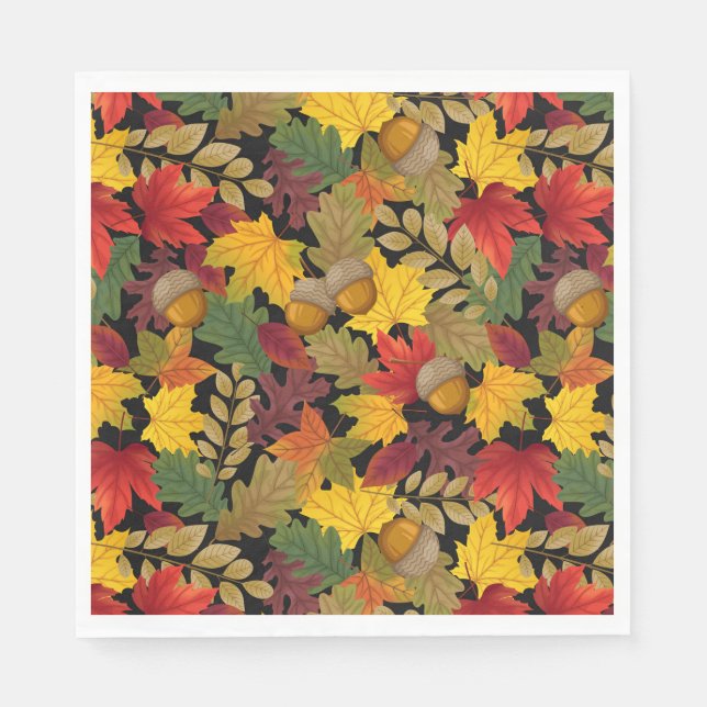 Herbstfall Farbige Blätter Serviette (Vorderseite)