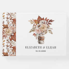 Herbstfall Florale Terracotta Hochzeit Gästebuch