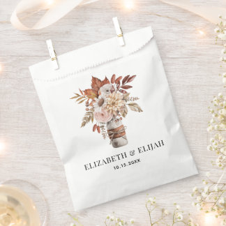 Herbstfall Florale Terracotta Hochzeit Geschenktütchen