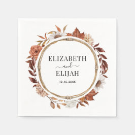 Herbstfall Florale Terracotta Hochzeit Serviette