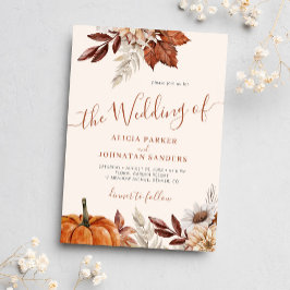 Herbstfall QR Code boho botanische Hochzeit Einladung