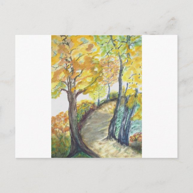 Herbstfall Tree Blätter Kunstmalerei Ziel Postkarte (Vorderseite)