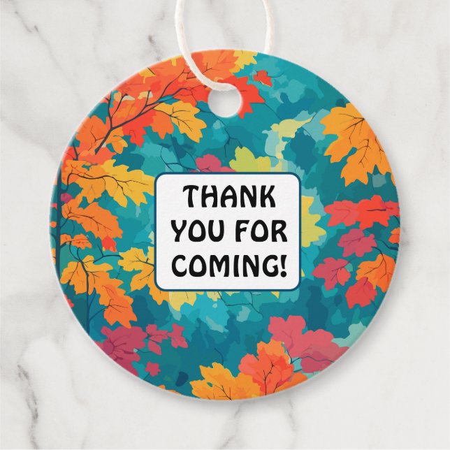 Herbstfall Wasserfarben Blütendusche Geschenkanhänger (Vorderseite)