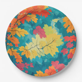 Herbstfall Wasserfarben Blütendusche Pappteller