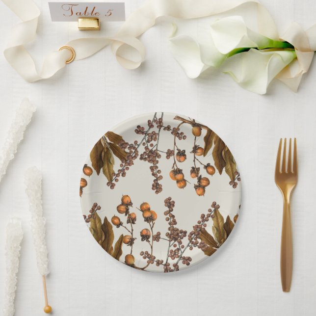 Herbstfall Wasserfarbenfolien-Blätter Pappteller (Hochzeit)