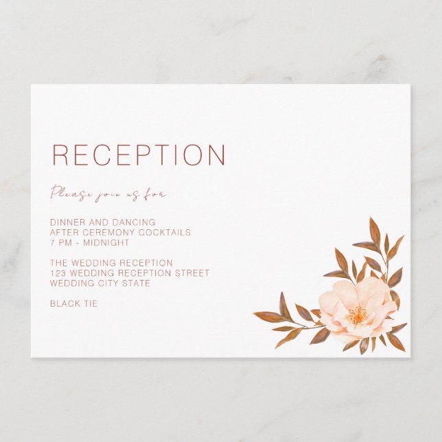 Herbstfall Wasserfarbenfrohe Kupferhochzeit Begleitkarte (Vorderseite)