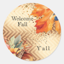 Herbstfallaufkleber Runder Aufkleber
