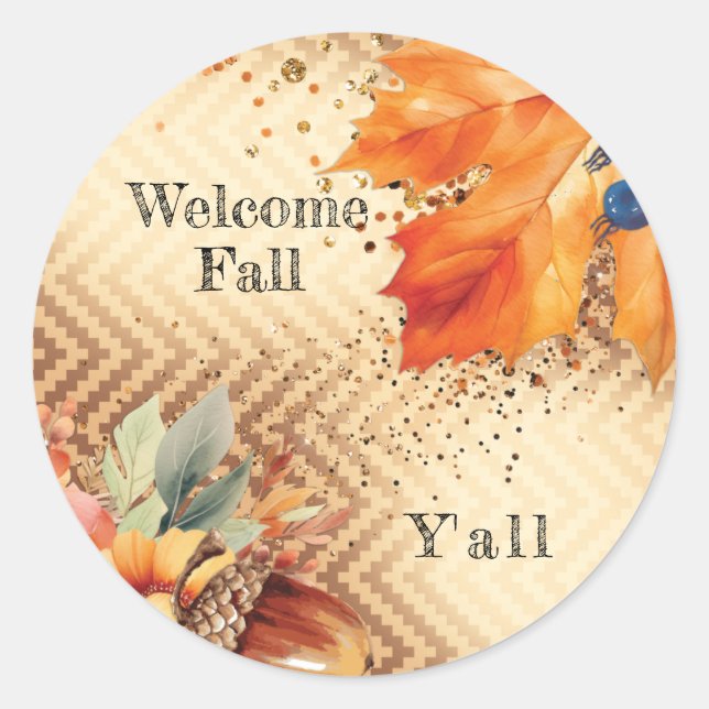 Herbstfallaufkleber Runder Aufkleber (Vorderseite)