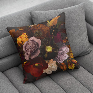 Herbstfallen burgundisch-braune und staubige Rose Kissen