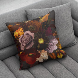 Herbstfallen burgundisch-braune und staubige Rose  Kissen