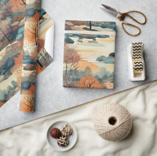 Herbstfallen Farbige Bäume Nr. 3 Geschenkpapier