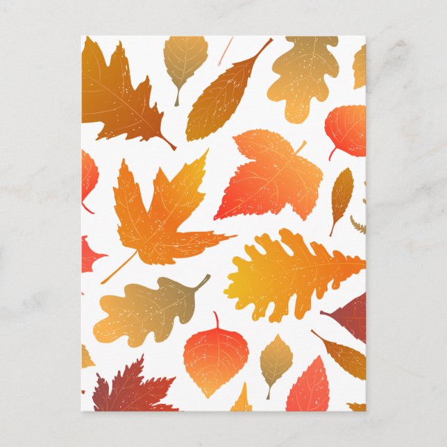 Herbstfallen - Gemütliches Leaf-Muster Postkarte (Vorderseite)