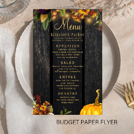 Herbstfallen rustikale Holzheiratskarte Flyer