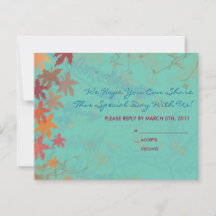Herbstfallende Blätter Bat Mitzvah REPLY CARD