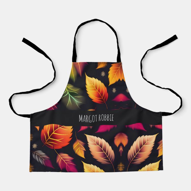 Herbstfallendes Blätter glänzendes Regenbogenmuste Schürze (Vorderseite)