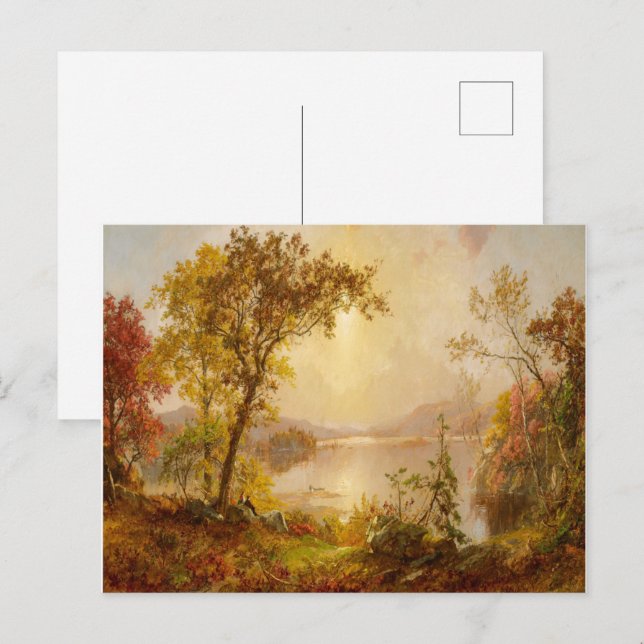 Herbstfalllandschaftsmalerei Postkarte (Vorne/Hinten)