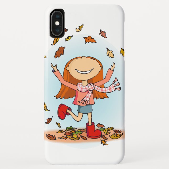Herbstfallmädchen spielt mit Blätter Case-Mate iPhone Hülle (Rückseite)