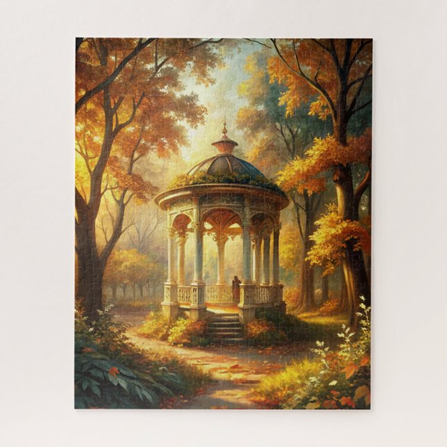Herbstfallszene mit Gazebo (Vertikal)