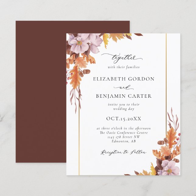 Herbstfällt florale Hochzeit Eleganter Foliage (Vorne/Hinten)