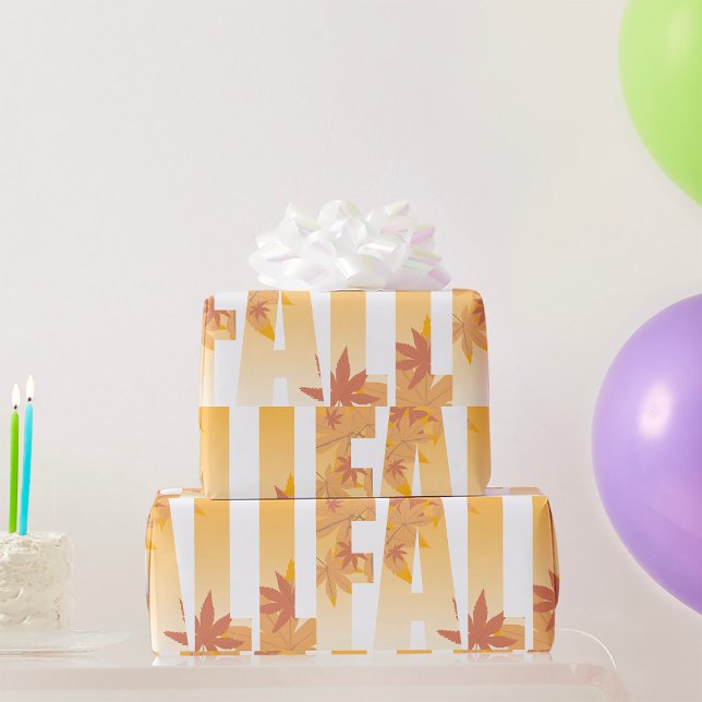 Herbstfalltypografie-Design mit Blätter Geschenkpapier (Von Creator hochgeladen)