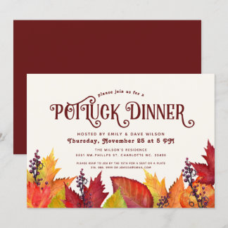 Herbstfarbe | Erntedank PotLuck Abendessen Einladung