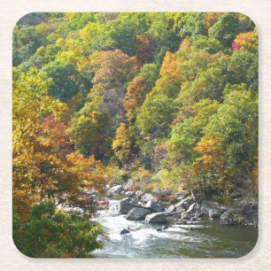 Herbstfarbe im Ohiopyle Staat Park Rechteckiger Pappuntersetzer