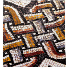 Herbstfarbe römisches Mosaik Duschvorhang