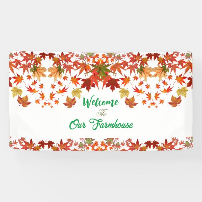 Herbstfarben Ahornblättergarten Herbst Banner (Horizontal)